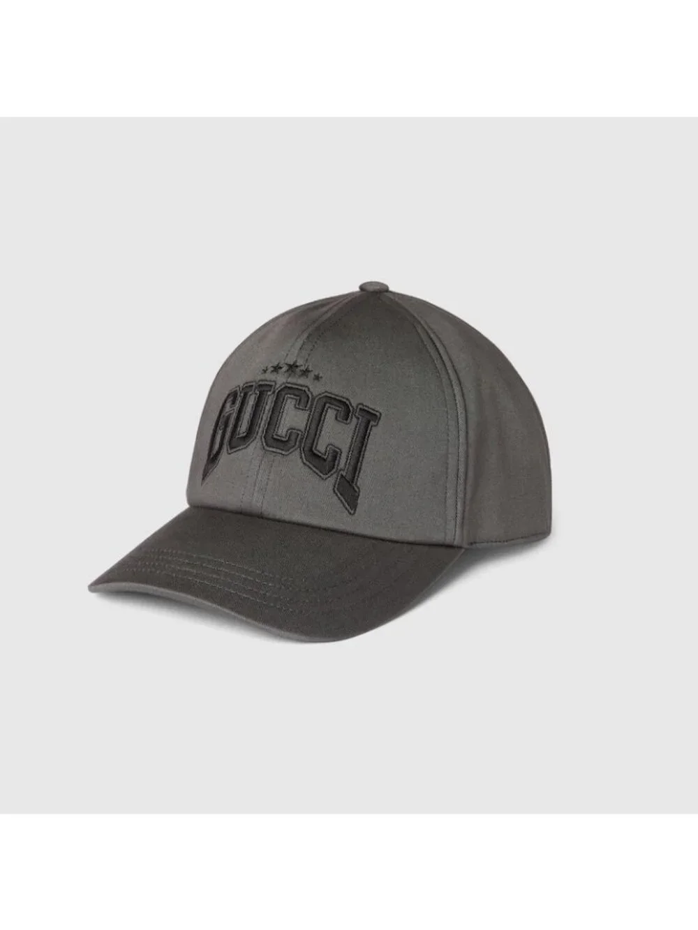Gucci Embroidered Cotton Baseball Cap Grey M 58cm 817455